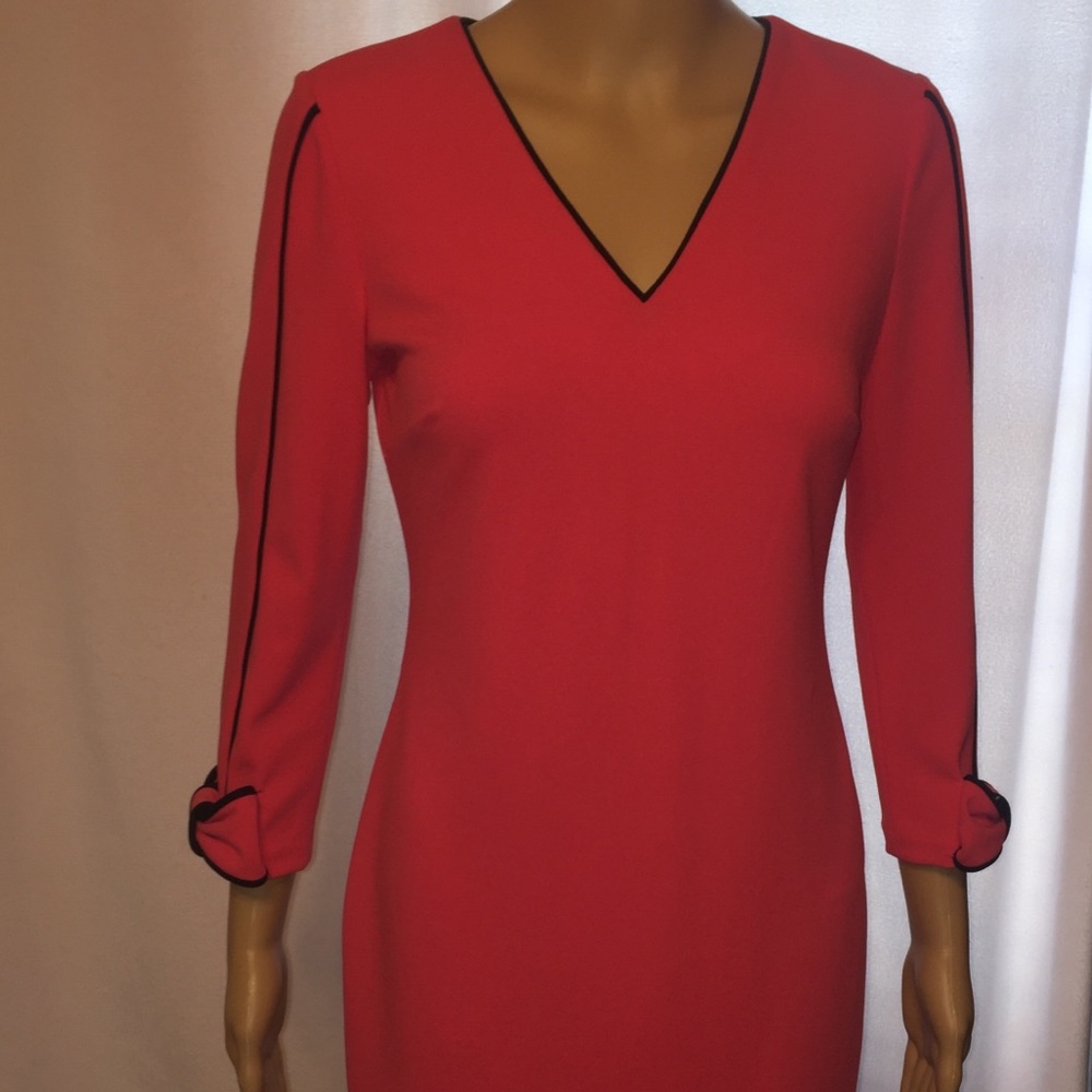 Calvin Klein salmon rose dress with fancy sleeves